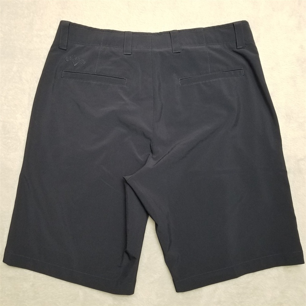 Callaway Shorts Mens 34x10 Black Flat Front Chino Performance Golf Activewear - Picture 5 of 11